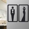 Acrylic Simple 3D Women Men Toilet Sign Plate Wash Room Wall Label Sticker For Shopping Mall Wc Decor