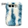 Warm Texture Phone Case Plush for IPhoneDuo, Fuzzy Gradient Color Cover with Soft Touch Autumn Full Protection, Cute Shockproof Foldable Shell, Winter