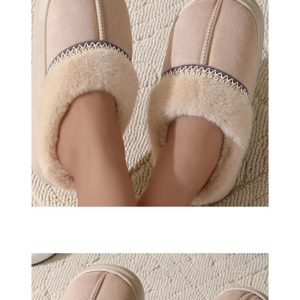 Plush Slippers for Autumn and Winter, Thick Soled Outdoor Cotton Slippers for Warmth At Home, Thickened Plush Thick Soled for Warmth