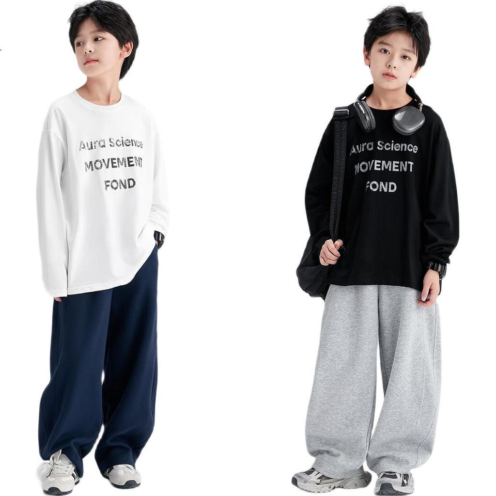 Zuo Xi Boys' Pants 2025 New Children's Sports Pants Autumn Big Kids Curved Blade Pants Black 140