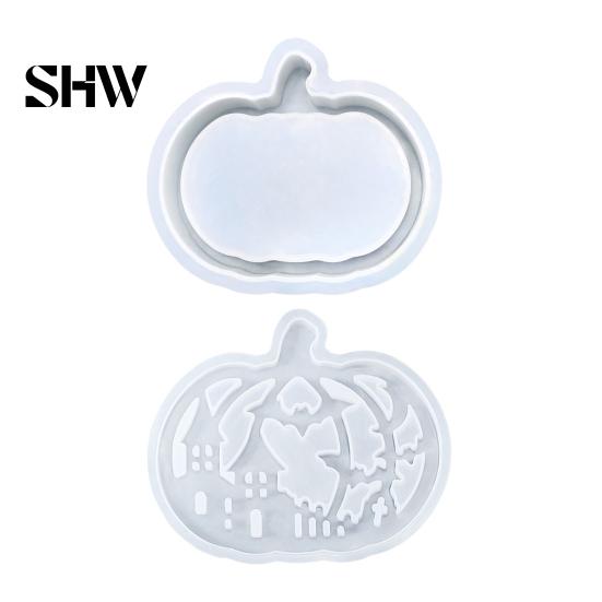 Easy Demoulding Silicone Molds 1 Set Halloween Pumpkin Lampshade Mold, DIY Hollow Ambient Mold Box Gypsum Cement Epoxy Resin Casting for Crafts Shaped