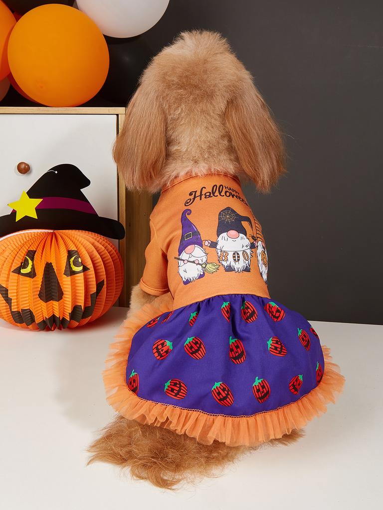 Halloween Dog Dress Gnomes Dog Tutu Dresses for Small Dogs Cat Cosplay Costumes