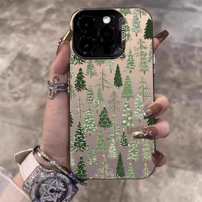 Christmas Gingerbread Tree Candy Pattern Design Protective Cover for iPhone 17 16 15 14 13 12 11 16E Series Pro Max Plus