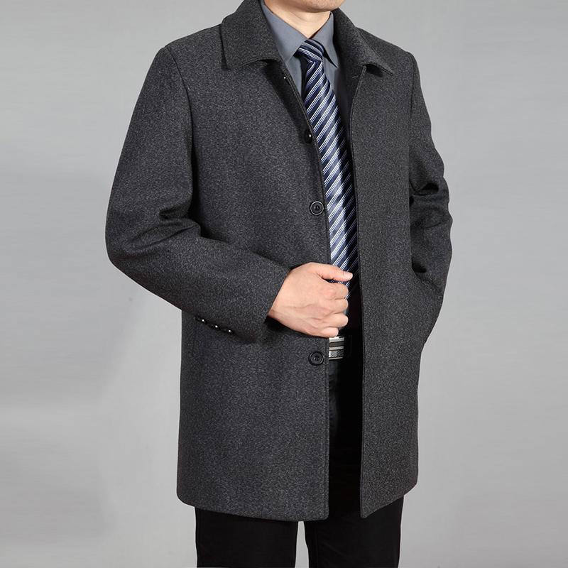 Men Wool Coat Autumn Winter Wool Overcoat Woolen Jacket Male Pea Coat Plus Size 7XL