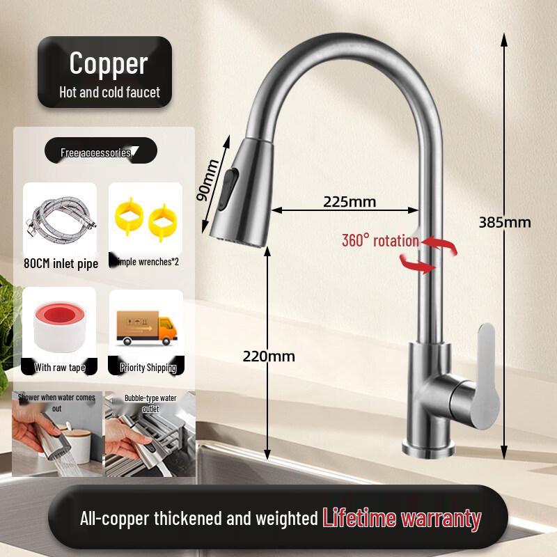 

Stainless Steel Pull-Out Kitchen Faucet