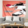 Looney Tunes Print Tapestry, Backdrop, Easy Setup, Ideal for Bedroom, Office & Living Room, with Aesthetic Wall Hanging Decor.