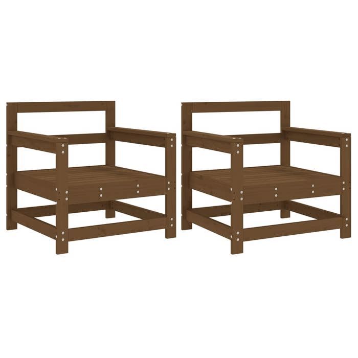 VidaXL Garden Chairs 2 Pcs, Seats with Armrest, Armchairs with Backrest, Outdoor Patio Terrace Furniture, Brown 825495