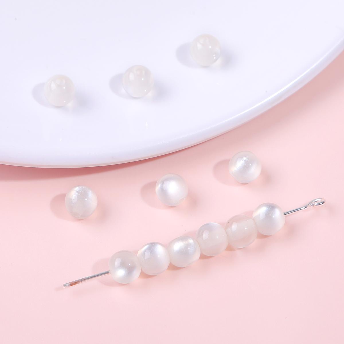 

6/8/10 мм смолы имитация кошачьего глаза шарики бусины для изготовления ювелирных изделий браслет ожерелье 6mm 50pcs белый