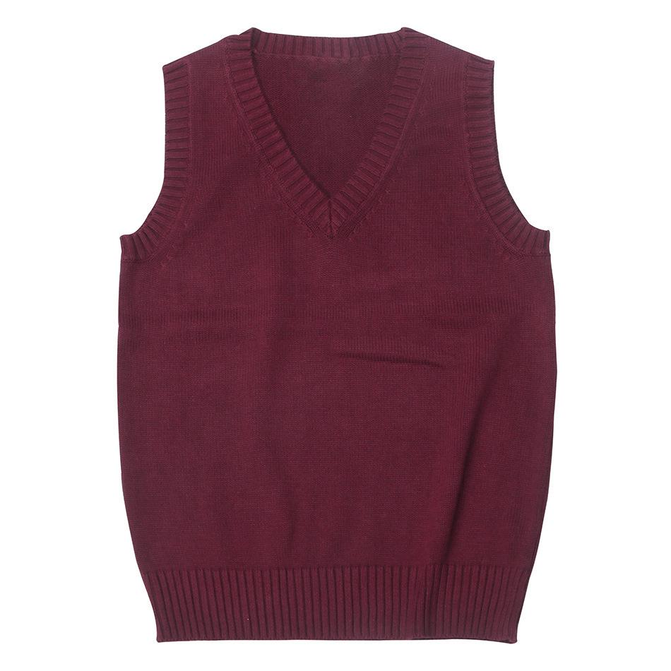 Japanese College Style V-Neck Sweater Vest - Solid Color Knit for Spring & Autumn