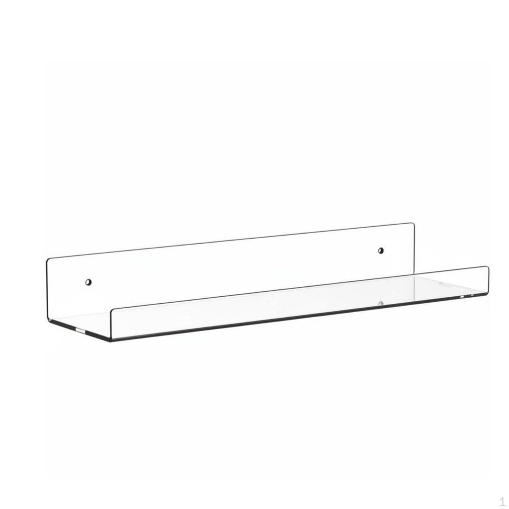 4 Pieces Transparent WallMounted Shelf SpaceSaving Clear Acrylic Rack Easy Installation Display