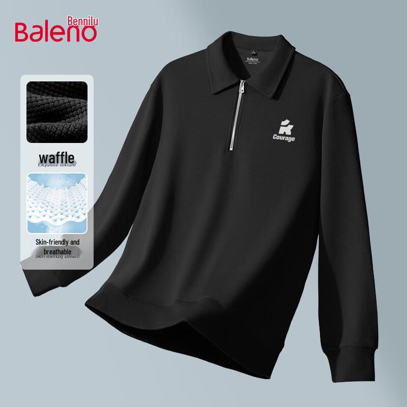 Baleno Men's Loose Fit Waffle Knit Pullover Sweatshirt