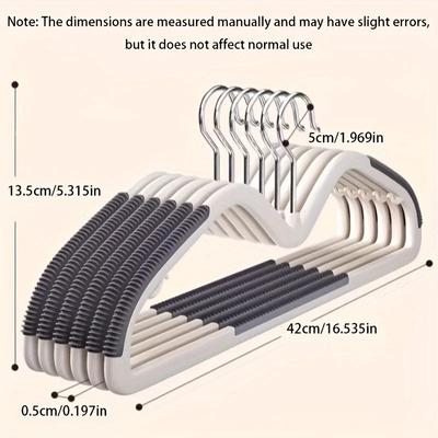 20pcs Space-Saving Plastic Hangers with Connectors, Non-Slip Short Neck, Organizer for Wardrobe Home Dorm Storage, Metal Hooks
