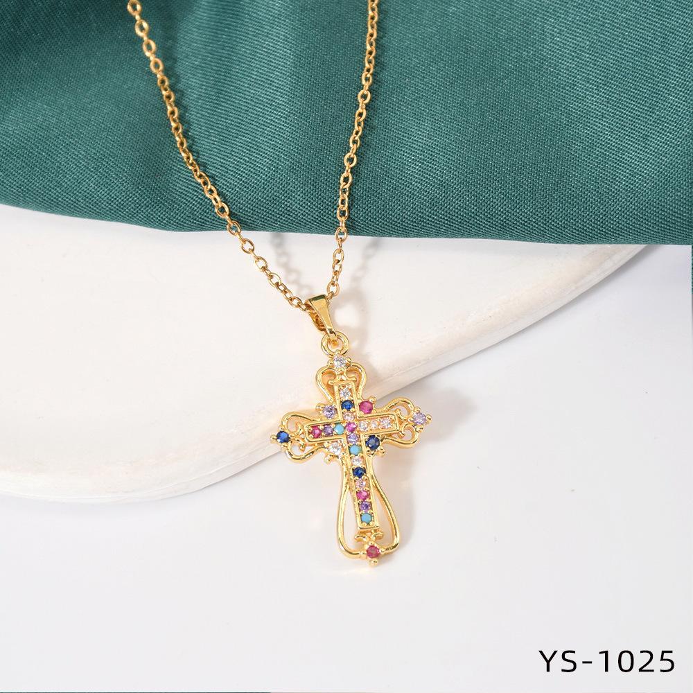 Fashion Trendy Titanium Steel Cross Necklace Women Luxury Versatile Accessory