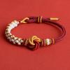 Bracciale Mandala Nodo Chang Rosa Fatto a Mano - Portafortuna Fai da Te Accessorio Gioiello con Corda Intrecciata