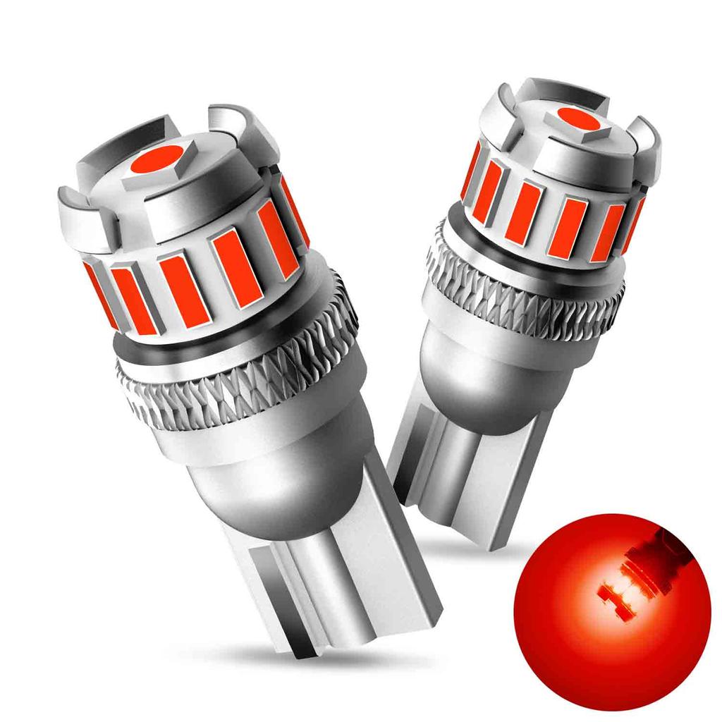 AUXITO 2PCS T10 W5W Red LED Bulb Canbus 194 168 White Car Interior Lights Yellow License Plate Leds Lamp Reading Trunk LIght 12V Dome Lights 6