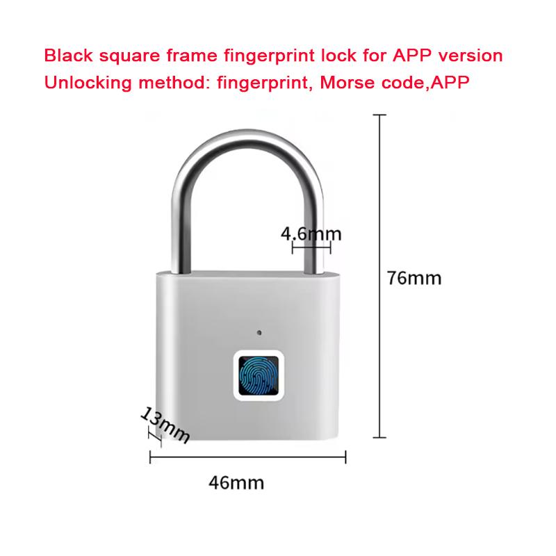 Portable Biometric Padlock Intelligent Fingerprint Unlock Outdoor Waterproof and Rust-Resistant Electronic Anti-Theft Lock