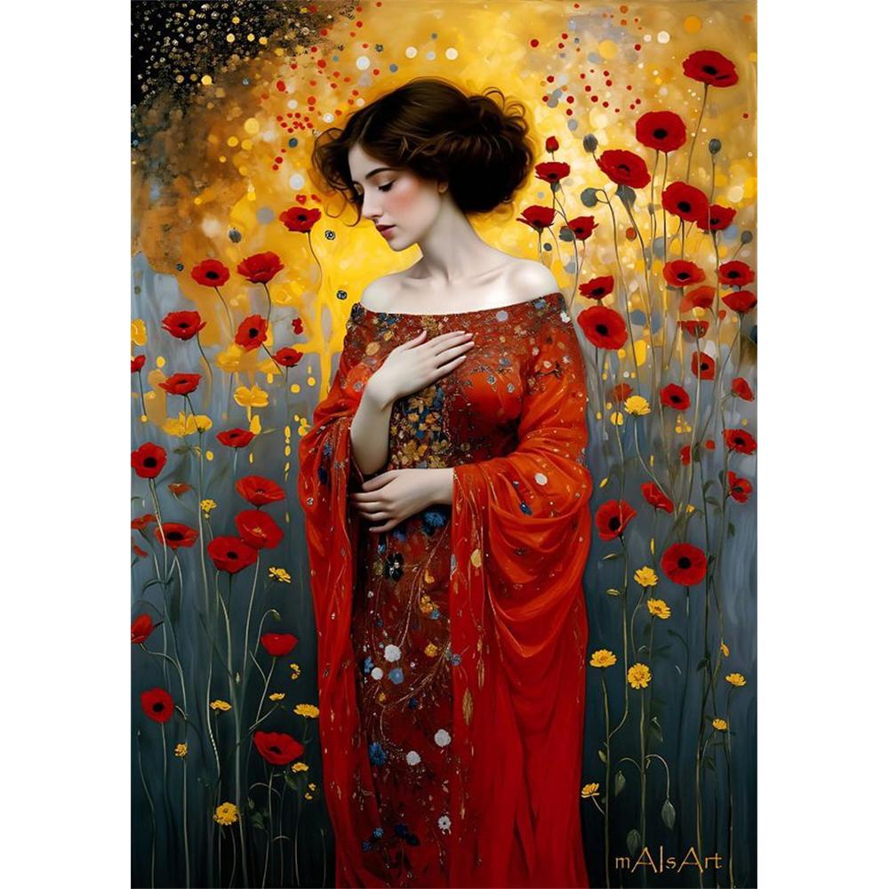 5D DIY Diamond Painting Art Gustav Klimt Cat and Woman Diamond Mosaic Full Diamond Home Decor Gift
