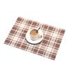 Practical Red Plaid Placemat Restaurant Washable PVC Durable Dining Table Weave Mats Frame Teslin Disc Bowl Coaster Non-slip Pad