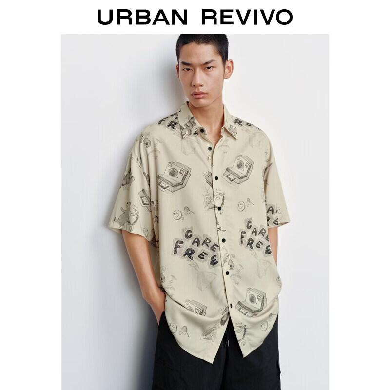 UR2026 Men s Graffiti Print Loose Open Shirt M