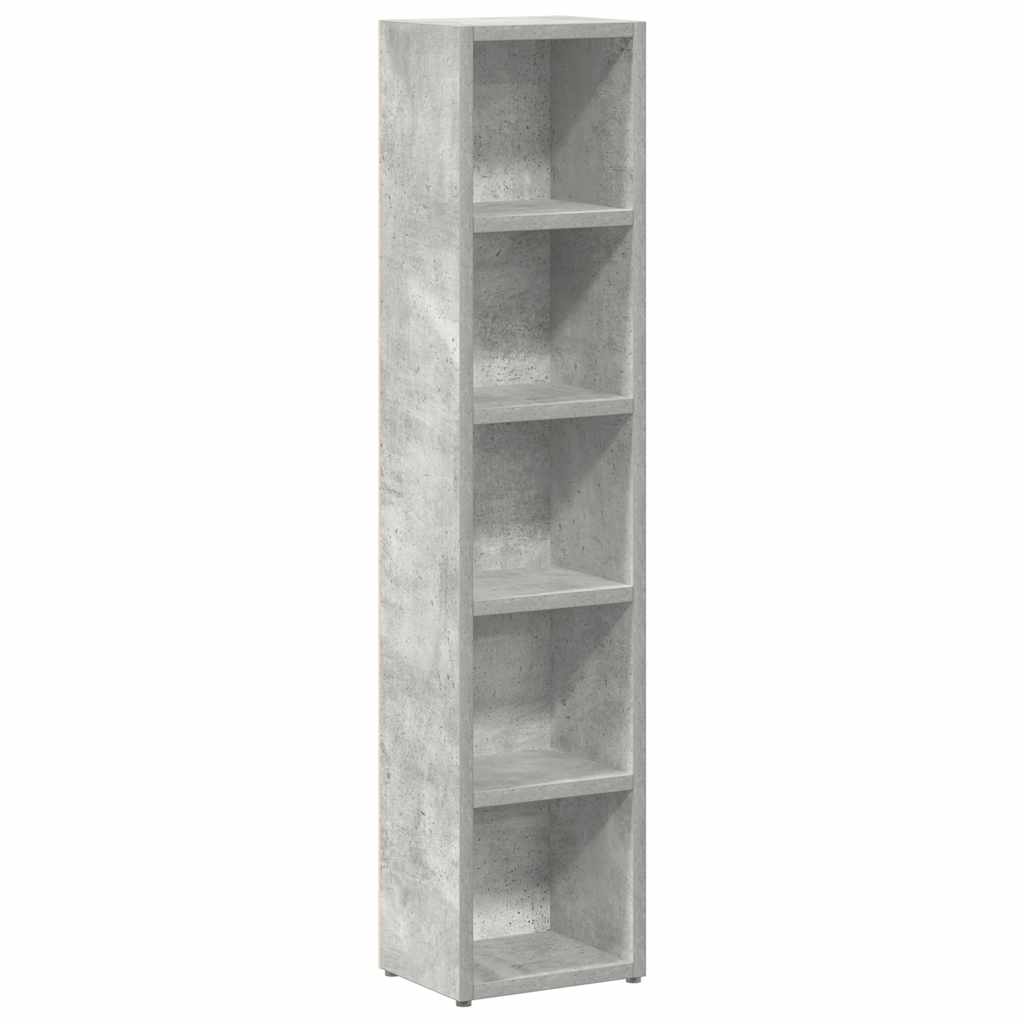 vidaXL CD-Regale 2 Stk. Betongrau 21x16x93,5 cm Holzwerkstoff