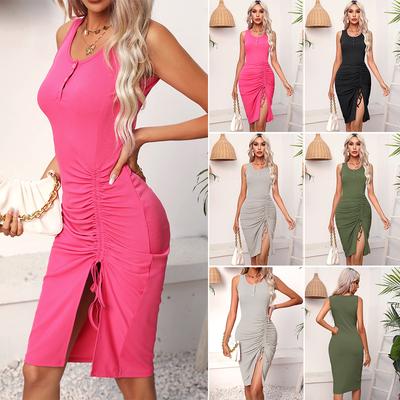 Sexy šaty pre dámy bez rukávov Nový dizajn Dámske minišaty Elegantný večierok, krátke šaty na rande