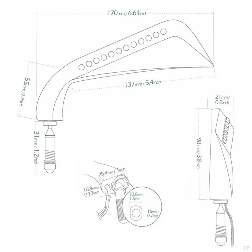 2 Pieces Motorcycle Rearview Mirrors, Rear View Mirror, with LED Turn Signal, Easy to Install,