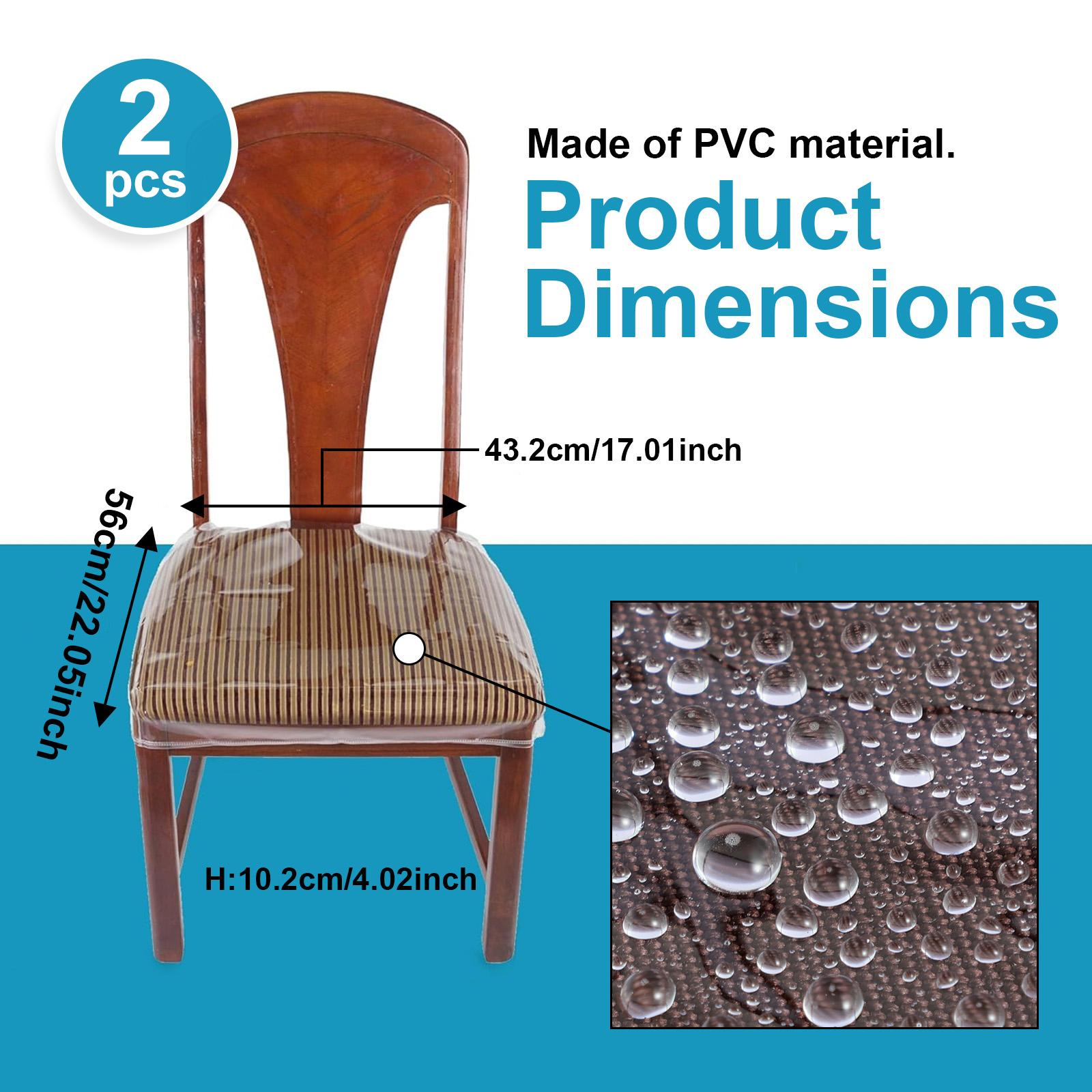 

2/4/8 шт. Прозрачные чехлы на стулья ПВХ Водонепроницаемый протектор для обеденных стульев Защитный чехол для сиденья от царапин для кухни 2Pcs прозрачный