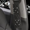 Universal Fit PU Leather Diamond Stitched Car Seat Belt Shoulder Pad, Durable & Comfortable, Front Position, Stylish Design