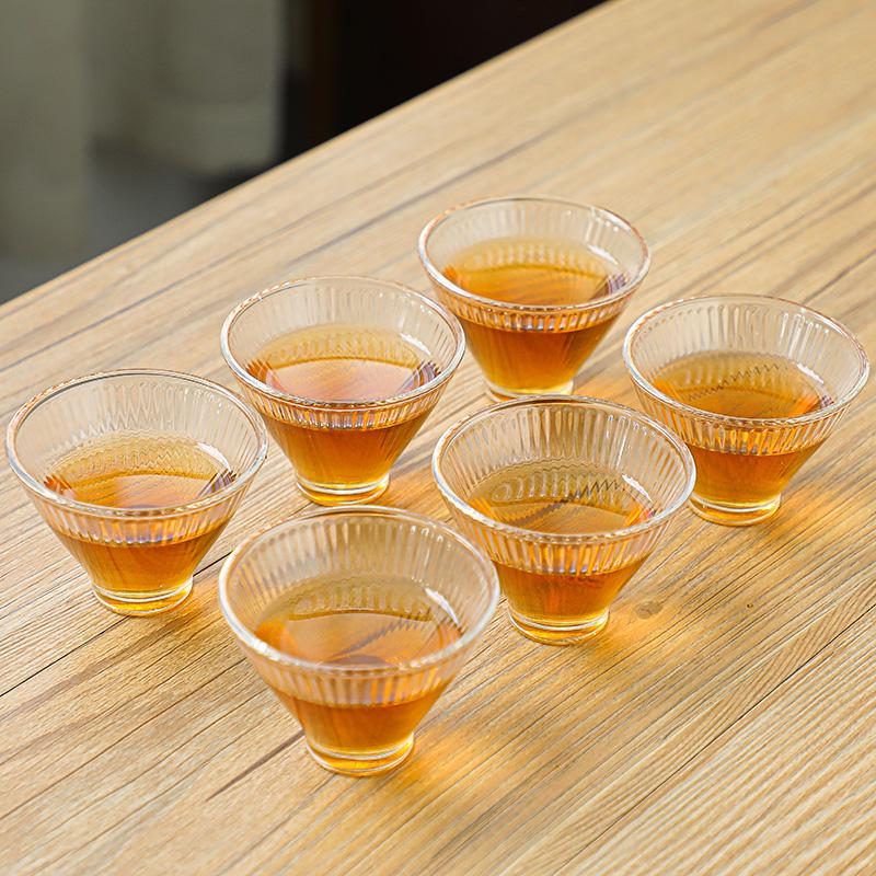 Thickened, heat-resistant glass tea cup for home use – transparent, Gongfu style, ideal for tea tasting. Large host cup, perfect for enjoying tea.