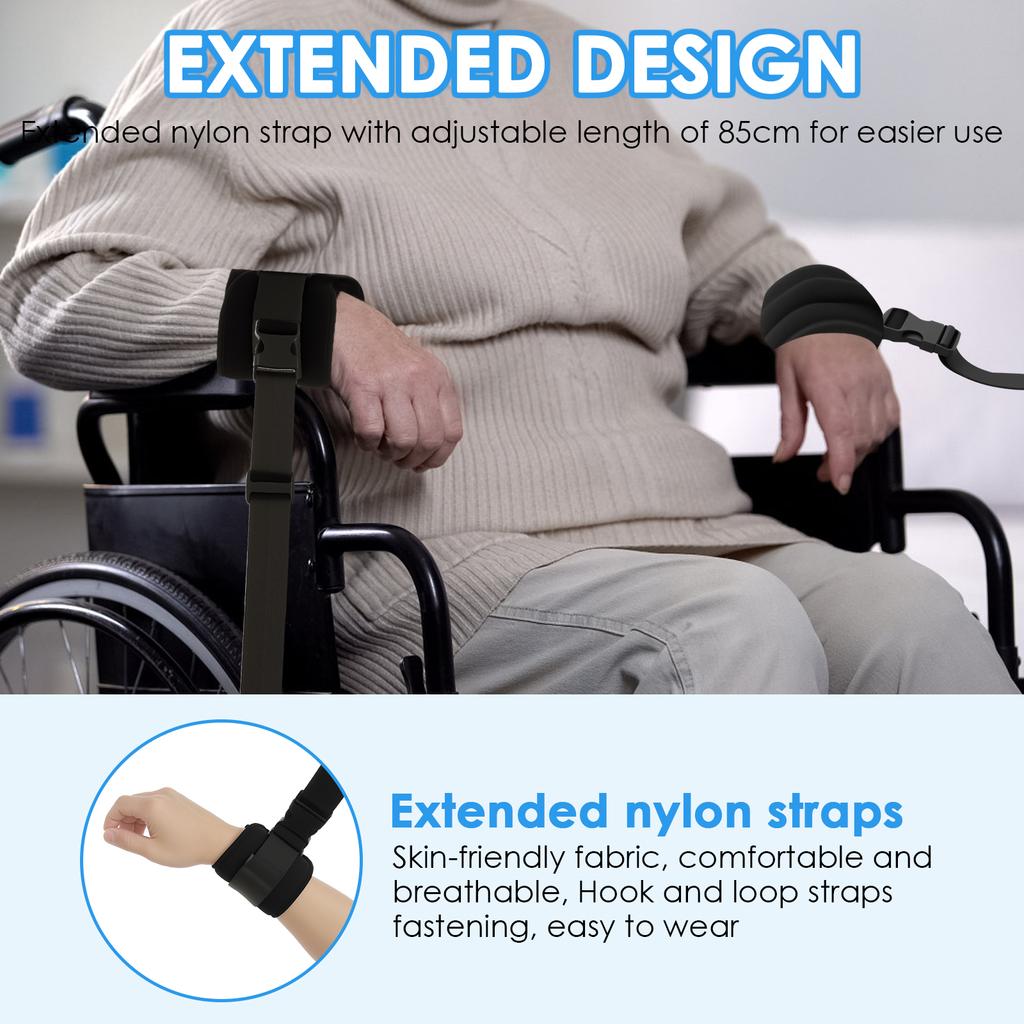 4Pcs Medical Restraint Strap Extended Adjustable Upper & Lower Limbs Limbs Restraint Strap Breathable Elastic Wrist Ankle Holder
