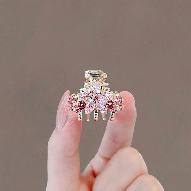 

Fashion Mini Crab Metal Hair Clips Small Hair Accessories For Women Girl Pink Rhinestones Flower Bow Hair Pin Side Bangs Clip