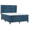 3129277 vidaXL Lit à sommier tapissier et matelas Bleu foncé 140x200cm Velours