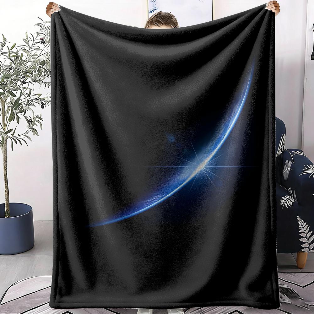 Bright Star in Dark Space Throw Soft Flannel AC Blanket Lightweight Summer Nap Throw Cozy  Blanket for Sofa Bed Travel Home