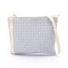 Used Logo Mania Shoulder Bag Canvas Leather Blue White Used Women