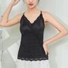 Women's Lace Latex Camisole Thermal Vest Plus Velvet Thickened Back Beautiful Heating Underwear