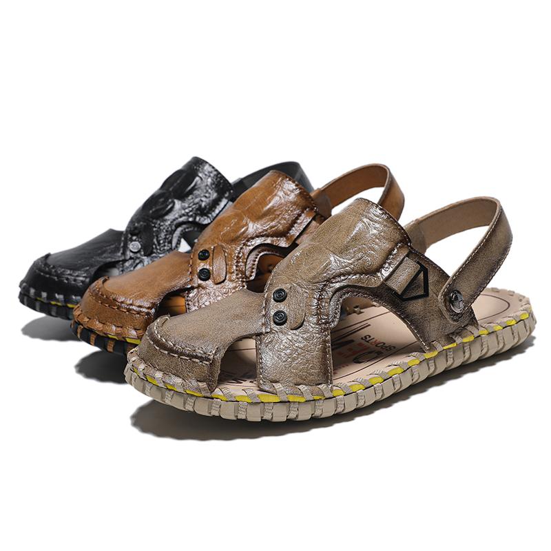 Fashion Outdoor Summer Men's Sandals Summer Breathable Sport Beach Shoes Plus Size 45 Non-Slip Mens Casual Sandalis Black