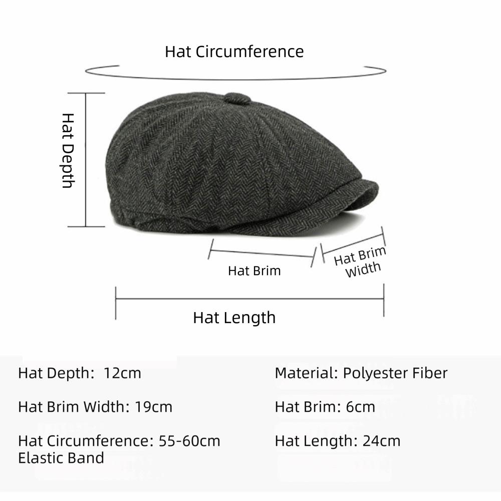 Autumn Winter Casual Men Newsboy Hat Classic Tweed Material Beret Hats Flat Design Retro Style Street Caps Unisex
