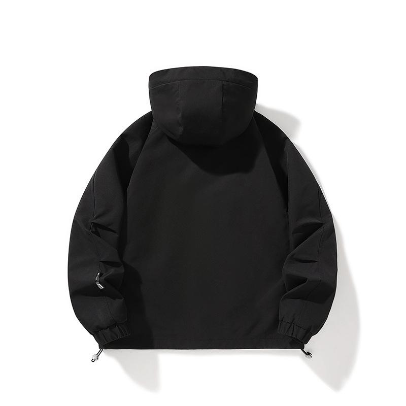 Spring and Autumn New Men's Jacket Men's Hooded Versatile Loose Workwear Casual Teen Solid Color Men's Jacket