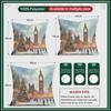 Christmas Street Cushions Pillowcase Polyester Cushion Cover Throw Pillow Pillowcover Home Car Sofa Decor