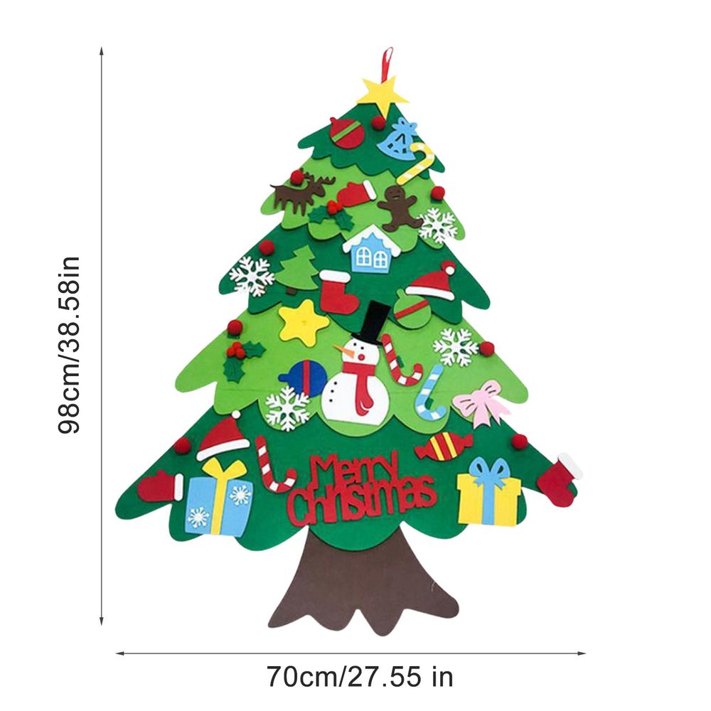 DIY Felt Christmas Advent Calendar Christmas Tree Calendar With Pockets Kids Wall Hanging Gift for Christmas Home Decoration