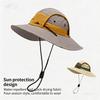 Spring summer new men outdoor travel sun protection women sun shading hat spliced large eave washed old fishing hiking hat