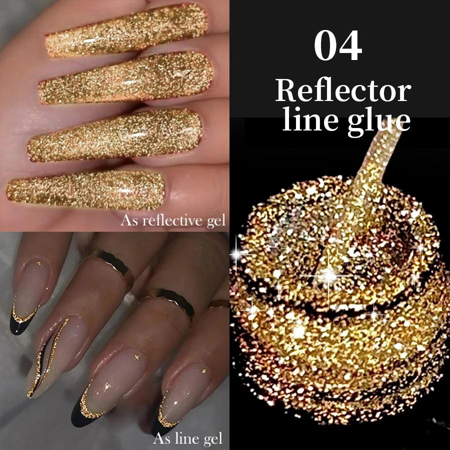 3D Metallic Nail Line Gel High Shine Reflective Flash Chrome DIY & Salon Use Dazzling Sparkle Nail Art Stripe Gel