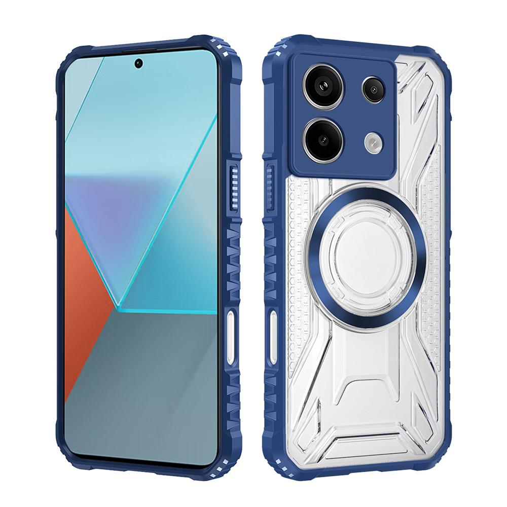 KEYSION Transparent Magnetic Case for Redmi Note 13 Pro 4G 13 Pro+5G Shockproof Phone Back Cover for Xiaomi POCO X6 5G M6 Pro 4G