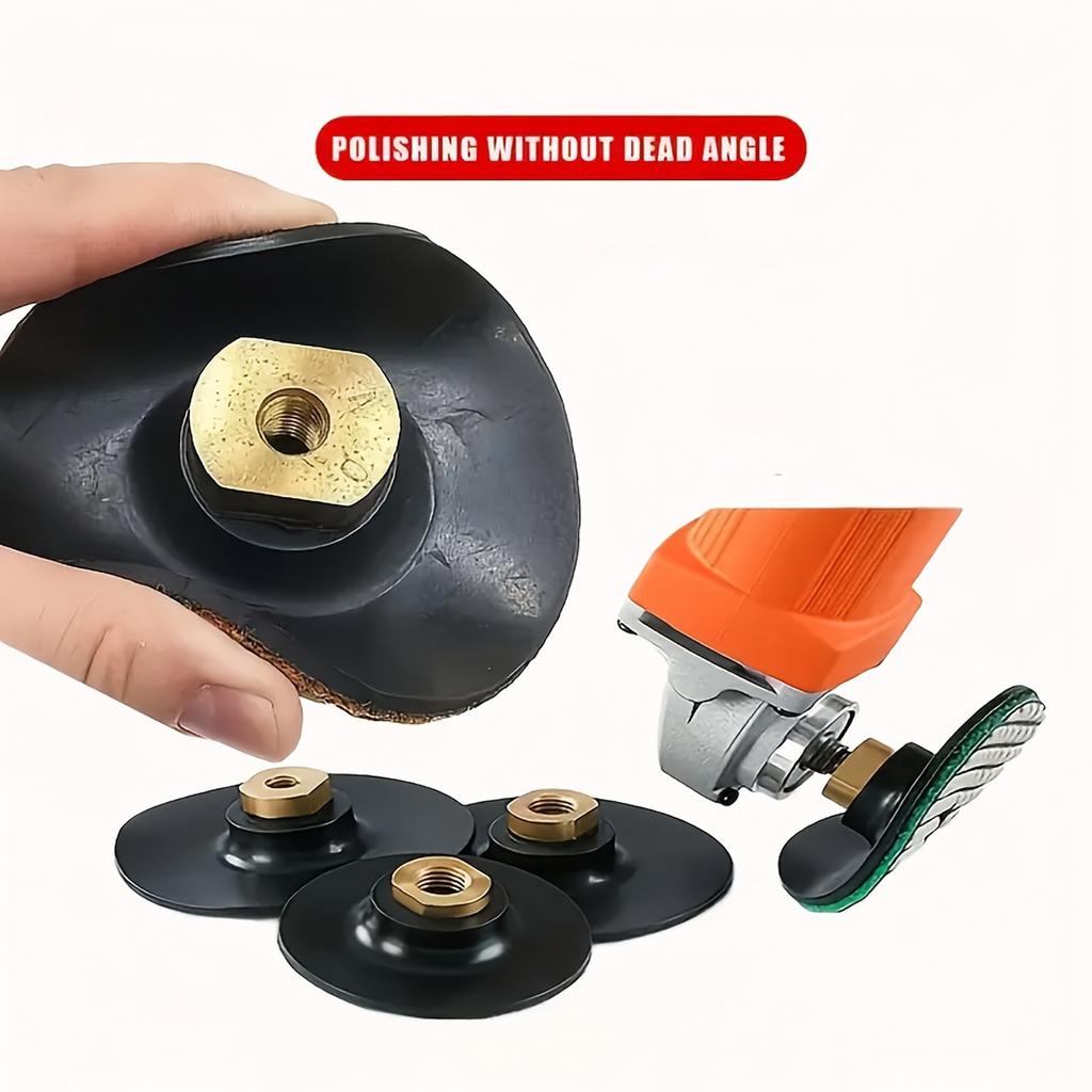 Flexible Rubber Grinding for Angle Grinder - Hook and Loop Sanding Disc with Thread, Soft Abrasive Pad for Sanding