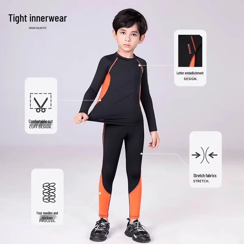 HuiLi Children's Quick-Dry Fleece Ski Suit Base Layer Set for Boys 