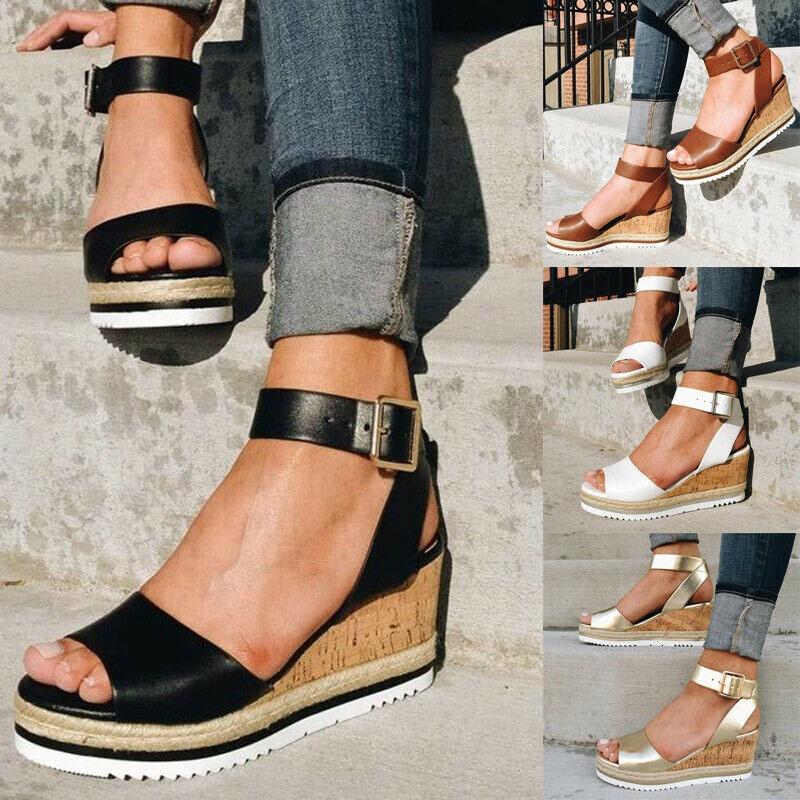 Elegant Women's Ankle Strap Open Toe Platform Wedges Sandals For Summer Comfort