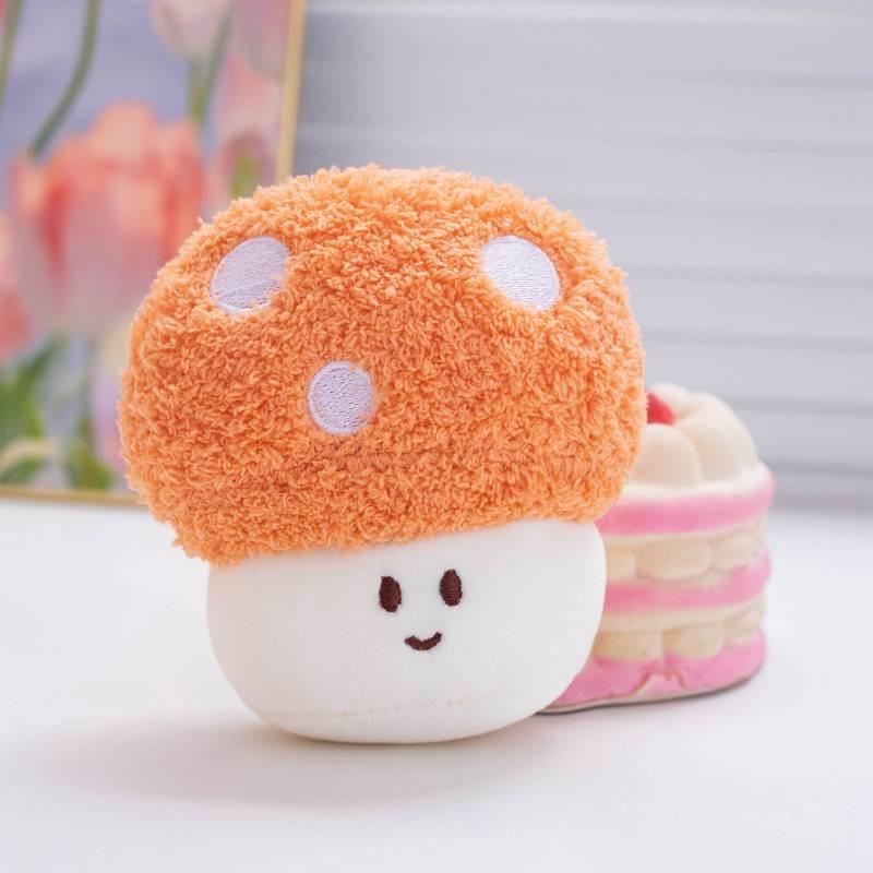 Cute Colorful Dopamine Mushroom Plush Doll Adorable Vegetable Stuffed Toy For Kids And Girls