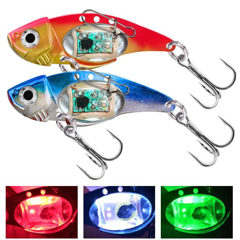 Underwater Led Lighed Vibration Sinking Lure Saltwater Jigging Led Flashing Light Squid Bait Lure Fishfinder