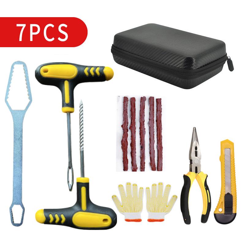 Car & Motorcycle Vacuum Tire Repair Kit with Rubber Strips & Quick Glue