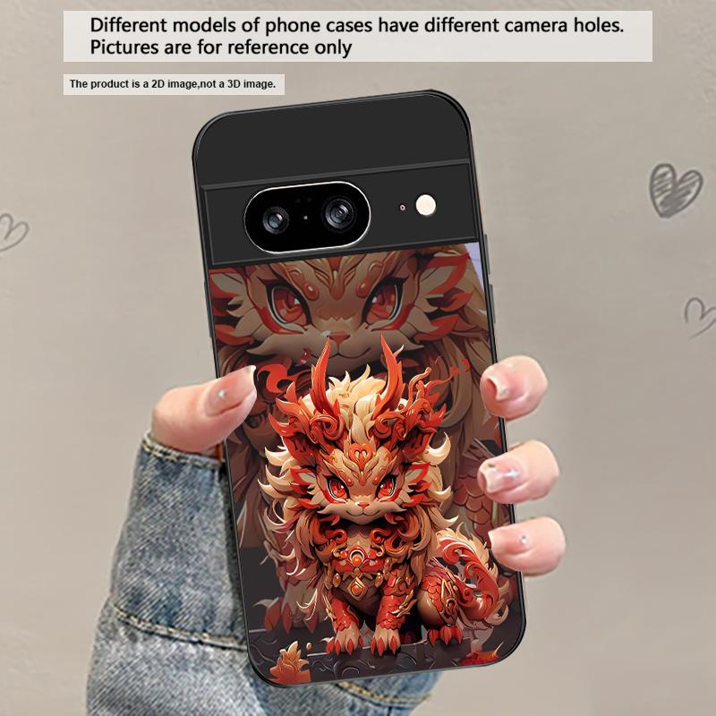 

Kirin with flowing hair For Google Pixel 8 7 9 10 Pixel 10 Pro XL Pixel 9 Pro XL Pixel 8a 7a Pixel 7 Pro Black Glass Phone Case Google Pixel 7